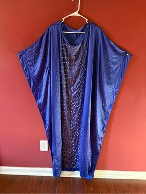 Embellished Royal Blue Caftan Dress
